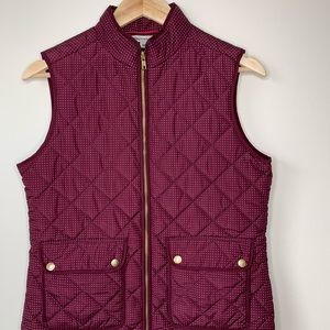 Maroon polka dot vest